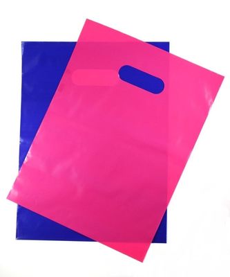 Pink Purple Thick Glossy plastic Retail Merchandise Gift  Shopping  Bags with Die Cut Handles